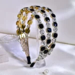 Elegant Black Rhinestone Headband for Women - Image 2
